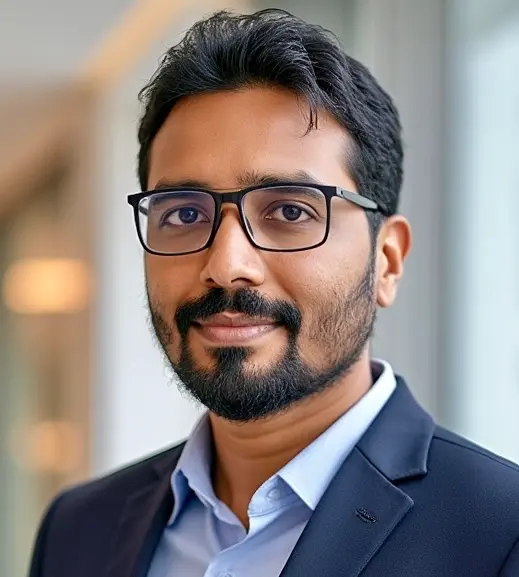 Dr. Vishnu Baburaj reviewing imaging and research